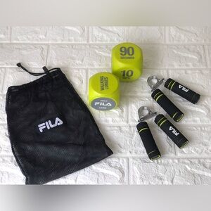 FILA Fitness Set with Lime Green Dice & Black Grip Handles